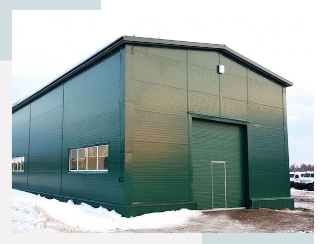 Двускатные ангары в Выборге