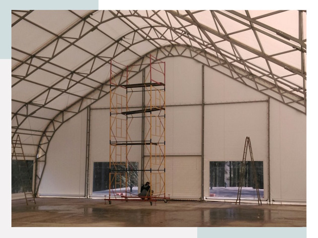 Шатровые ангары в Выборге